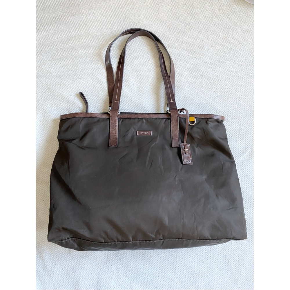 TUMI Large brown nylon tote